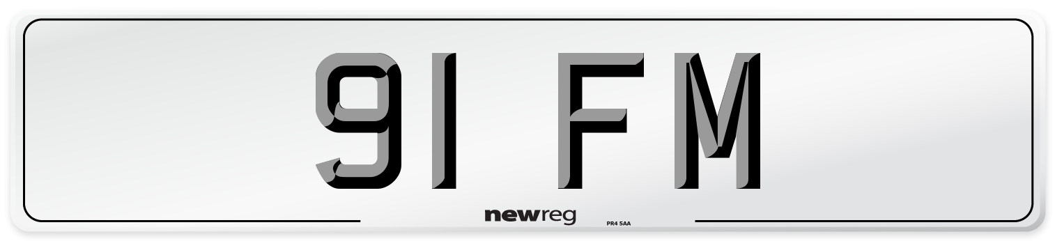 91 FM Number Plate from New Reg